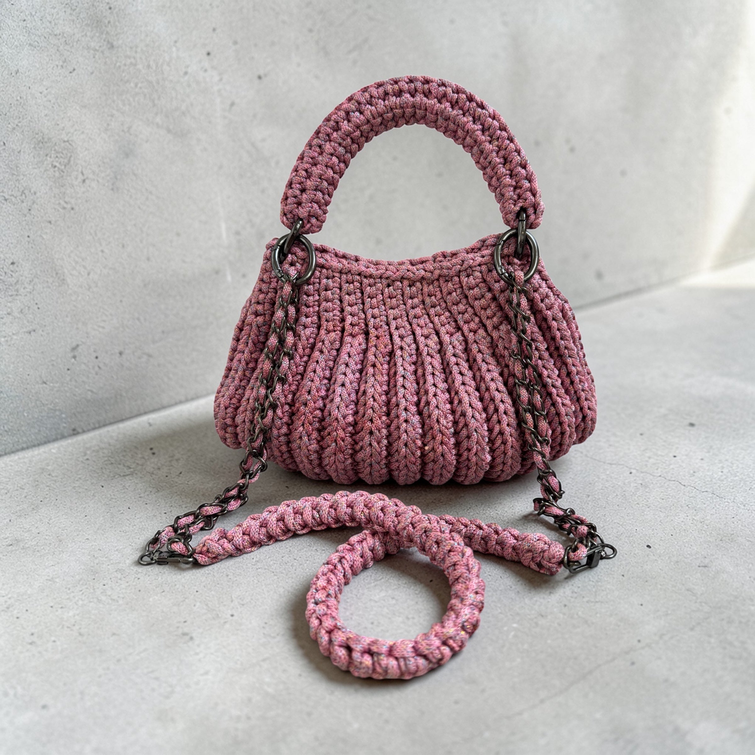 Bolsa Annita | Rosa com Brilho
