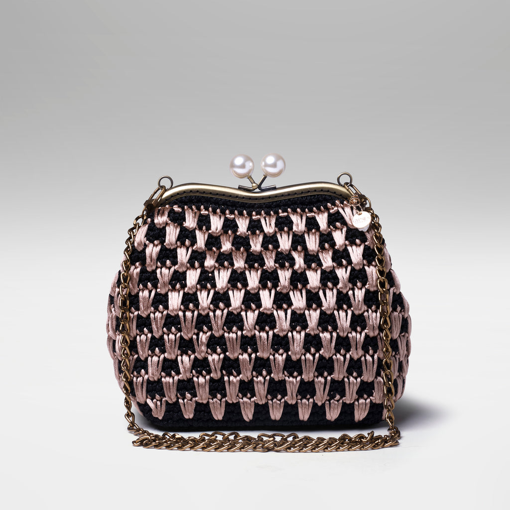 Bolsa Dama- Nude com Preto